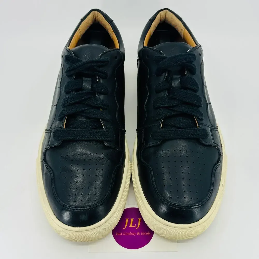 Polo Ralph Lauren Men's Jeston Black Calfskin Leather Casual Sneakers Size 10.5D